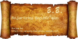 Bojarszky Benjámin névjegykártya